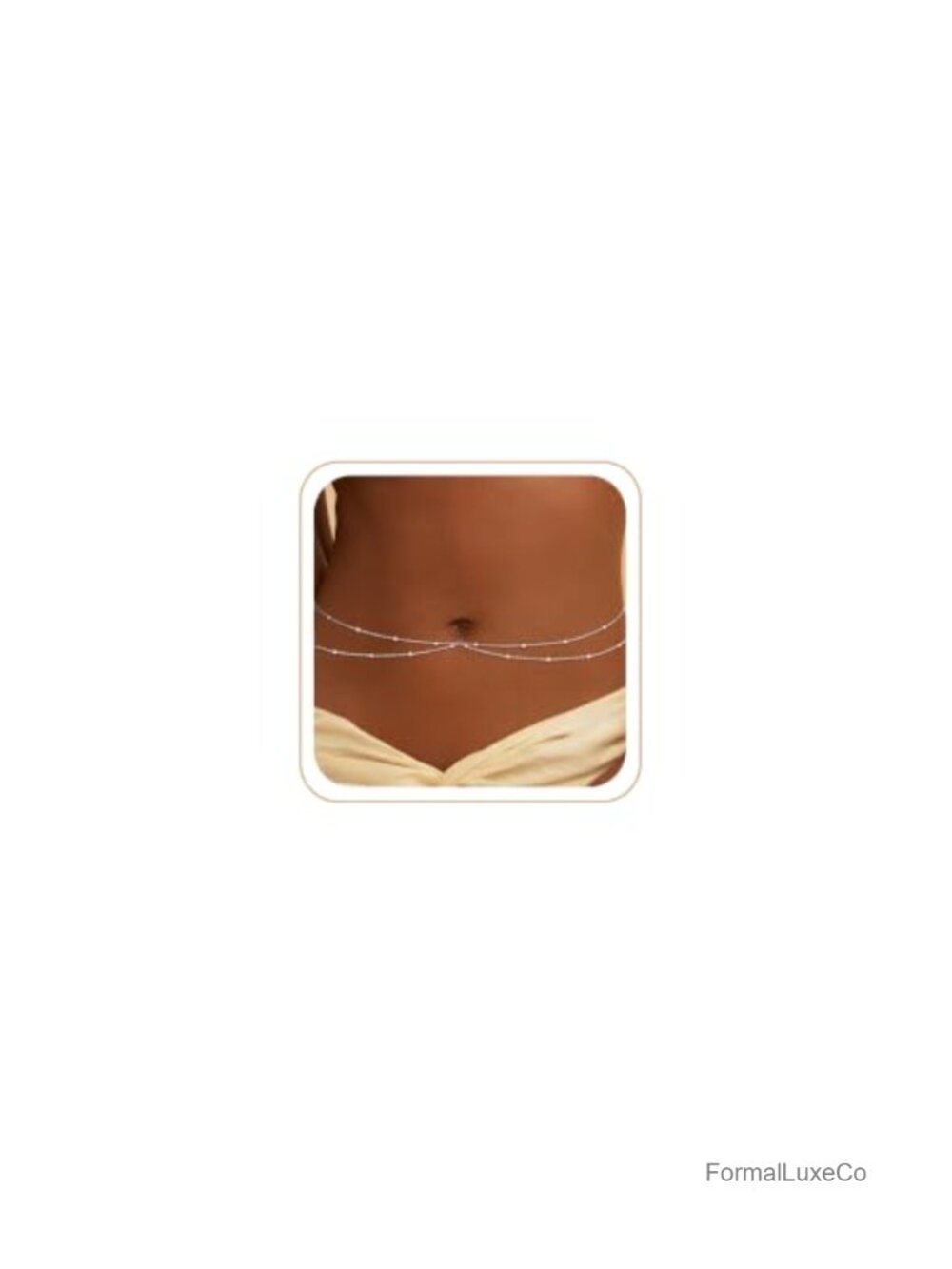 Sterling Silver Plated Waist Chain Dainty Body Chain Waterproof for Women